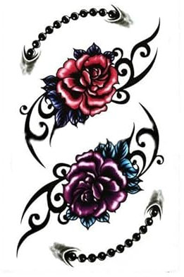 Fotos Von Sexy Und Schönen Rosen-Frauen Wasserfest Langlebig Realistisch Temporäre Tattoo-Aufkleber Bauch-Aufkleber Um Narben Abzudecken Tattoo-Aufkleber Fake-Tattoo