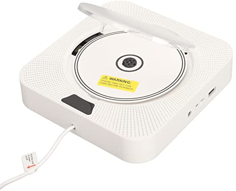 Reproductor de CD de Pared con Parlantes, Compatible con CD Original, Disco MP3, CD R, CD RW, Reproductores de CD Domésticos con Control Remoto y Conector para (Enchufe de la UE)