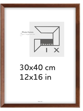 Pix FRAMES Bilderrahmen 30x40 cm - Holz Fotorahmen Braun | Holzbilderrahmen mit Plexiglas Scheiben - Modern Photo Frame - Bilderrahmen Holz zum Aufhängen und Aufstellen