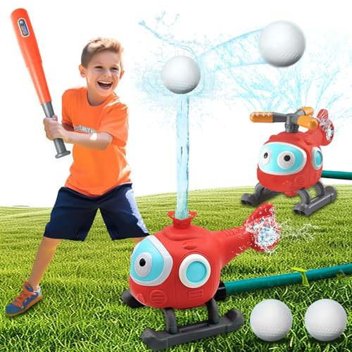 BUOAZR Utomhus vattenspel för barn, luftplan vattenspray, sprinkler leksaker utomhusspel barn, Fun Summer Play Water Toys for Backyard Lawn Garden Game Activities Pet Boys Girls, Green