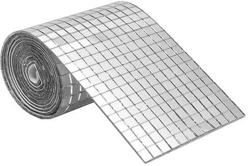 4 Rollen Selbstklebende Mosaikfliesen Quadratische Glasspiegel Mosaikfliesen Spiegel Mosaik Spiegelfliesen, Mosaikfliesen Quadratische, Mosaik Spiegelfliesen Aufkleber Glas Für Handwerk Dekoration