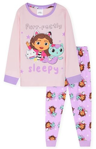 Gabby’s Dollhouse Girls Pyjamas Set, 2 Piece Nightwear Sets Long Girls PJs Soft Loungewear