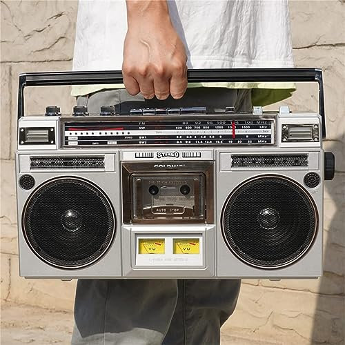 Retro Boombox CD Tape Player with Bluetooth, FM/DAB+ Radio, USB Recording, and Cassette Recorder for Music Playback and Family Gatherings