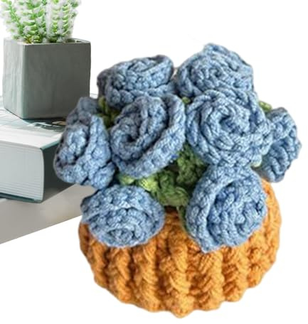 Set di sottobicchieri – Splendido uncinetto | bouquet di fiori vintage | Coaster | Vaso per piante all'uncinetto | Pad vintage morbido estetico per ristorante compleanno hotel scrivania casa cafe