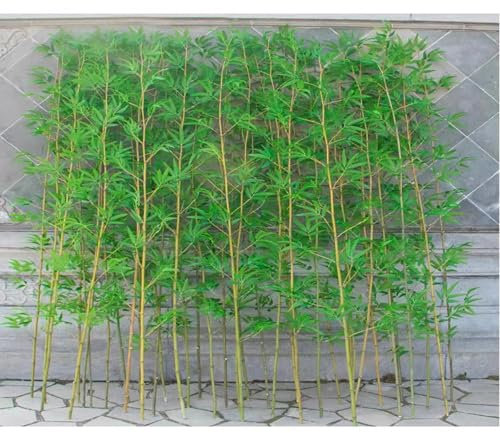 LIHDNGXM Große Künstliche Bambuspflanzen Für Innen/Außen Künstlicher Bambusbaum DIY Deko Seidenpflanze Mit Blättern Sichtschutzzaun Für Garten Restaurant, Zuhause, Büro(10 Bamboo,2m/6.5ft Tall)