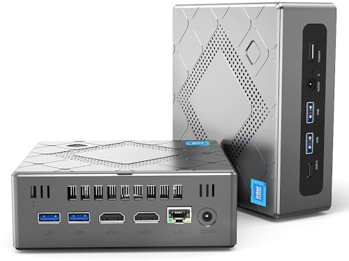 ACEMAGIC CK-10 Mini PC, Core i5-11320H (fino a 4,5 GHz), 16 GB DDR4 512 GB SSD Mini Desktop PC, Mini PC con Iris XE Graphics, 2 HDMI + VGA 4K UHD Triple Display, 4 X USB 3.0, WiFi 5.