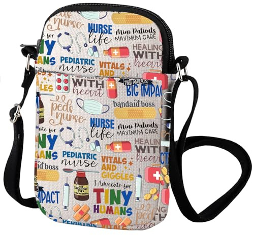 Zuo Bao PEDS Doctor Pediatrician Crossbody Bag Pastel PEDS Gift Hospital Staff Gift Ped Nurse Appreciation Gift (TINY HUMANS)