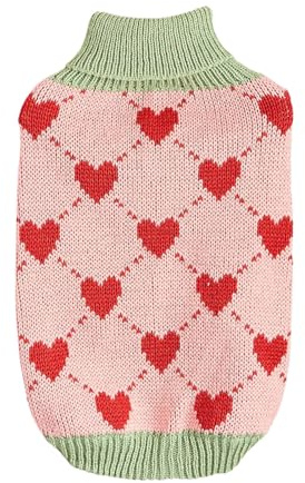 Tröja för hundar, Liten tröja för hund, Hundtröja Hundkappa, Turtleneck Pullover katttröja, hundkläder valptröja, hjärtstickad tröja kallt väder