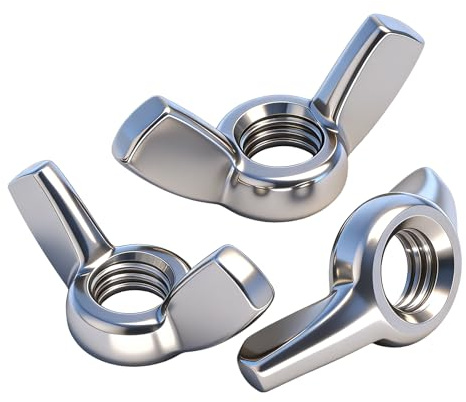 YOOZIYA 10 Stück Flügelmuttern M6,Edelstahl A2 V2A 304 Schmetterlingsmutter Rostfreie Flügelmuttern Metrisch Wing Nut Hand Schraub Muttern für Schraube,DIY,Elektronische Geräte