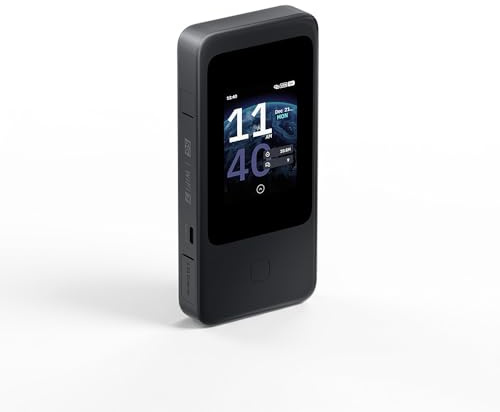 GL.iNet GL-E5800 EU MUDI 7 5G Tri-Band Wi-Fi 7 Reiserouter mit eSIM | Tri-Band Wi-Fi 7 mit 5G, eSIM und Dual-Nano-SIM, 2.5G Ethernet, 2,8 Zoll Touchscreen, 13,5h Akku, 700 Mbps VPN