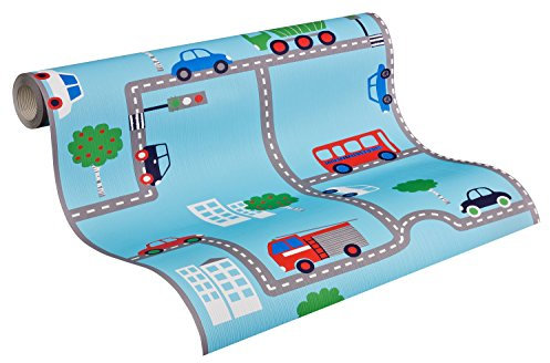 A.S. Création Tapete Boys & Girls 5 Papiertapete Kindertapete 10,05 m x 0,53 m blau bunt 936321