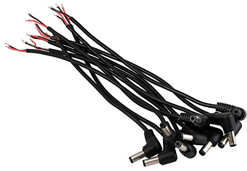 BQLZR 5.5mm x 2.1mm Cavo di alimentazione ad angolo retto DC Power Cavo Maschio Spina Jack Connettore per telecamera CCTV Confezione da 10