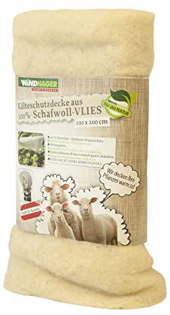 Windhager Couverture d'ouatine en Laine de Mouton 2 x 1 m Blanc