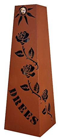 Rost Säule RS119 Ihr eigener Name Blumen Deko Garten Rostsäule