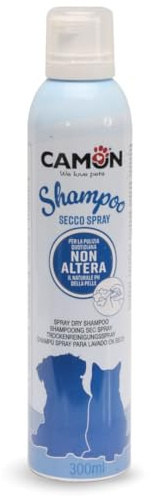 CAMON | Shampoo Secco Spray per Cani e Gatti, 300ml, Pulizia Rapida e Comoda, Non Richiede Risciacquo