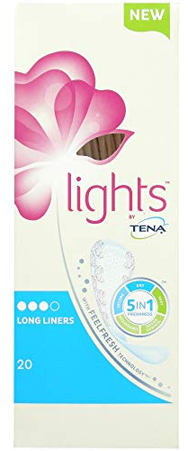 Tena Lights Long Liner, 160 Incontinence Liners (8 x 20 Packs) for Women with Sensitive Skin, Breathable and Unscented Liner for Light Bladder Weakness and Incontinence