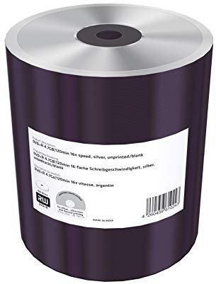 DVD+R 4.7Gb|120Min 16x Speed, Silver, Unprinted/Blank, Shrink 100