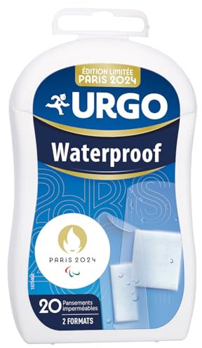 Urgo - Pansement Waterproof aux couleurs de Paris 2024 - Imperméable Compresse anti-adhérente - 2 formats - 20 pansements