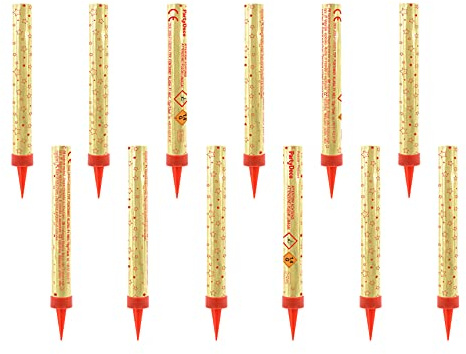 Tortenfontäne Eisfontäne Gold 12cm | 12 Stück