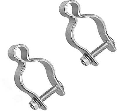 2 Stück 4,8 cm Kettenglieder Zaunrahmen Torpfostenscharnier / verzinkter Stahl verzinkt Rohrtorscharnier für 2-3/8 Zoll Außendurchmesser Pfosten/Rohr, Mutter/Schraube für Scharniere