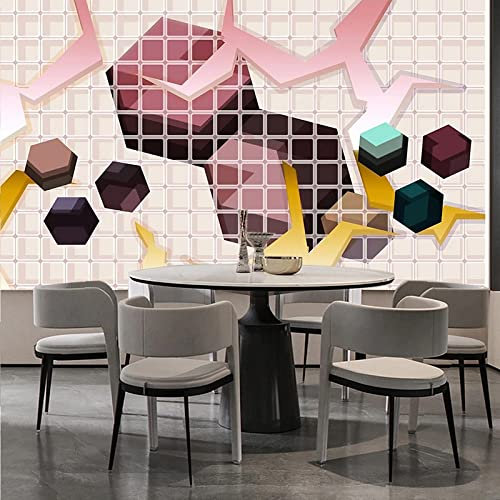 FRTMWallpaper Papier Peint Autocollant Murale 3D Couleur Carré Texture 250X150Cm Papier Peint Photo 3D Enfants Chambre 3D Murale Pvc Autocollant Wall Art Garçon Fille Chambre Affiche Murale