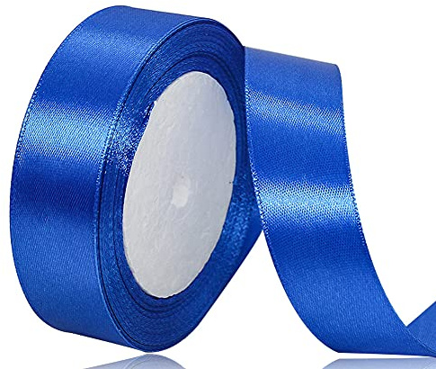AHOMAME Geschenkband Blau 20mm, 22m Royalblau für Hochzeit Satinband | Schleifenband zum Geschenkverpackung, Weihnachten, Haarbögen, Taufe, Blumensträuße und Festdekorationen