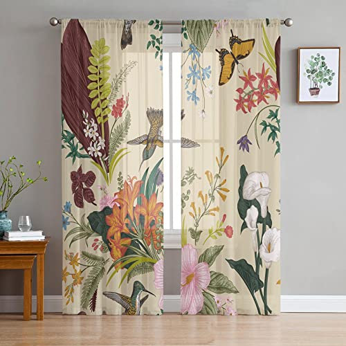 MTBDyyds Verdunkelungsvorhänge 3D Drucken 150X166Cm Bunt Mode Pflanzen Blumen Verdunklungsvorhänge Kinderzimmer 2 Stück Vorhang Blickdicht Ösenschal Kindergardinen Junge Verdunklungsgardine