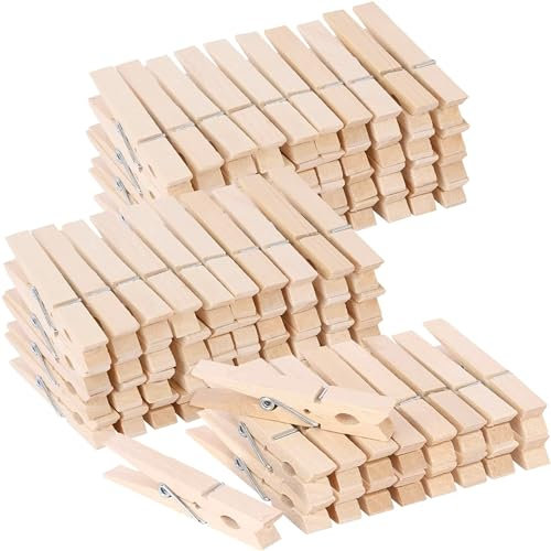 50x Wäscheklammern aus echtem Holz - Klammern groß - Holzklammern - Holzwäscheklammern & Wäscheaufhängen & Basteln & Bastelklammern