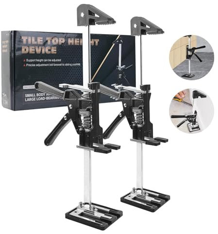 HSchumann 2 Stück arbeitssparender Armheber, 39,9 cm, multifunktionale Höhenverstellung, Hebegerät, Hebelarmheber, Wandfliesen-Locator, Stangenklemmen für Holzbearbeitung, Schrankheber und Geräteheber