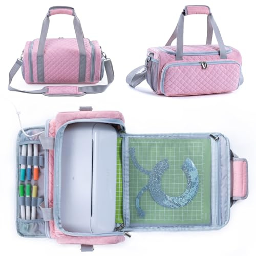 AMOIGEE Transporttasche, kompatibel mit der intelligenten Cricut Joy Xtra-Schneidemaschine, vollständig offene Cricut-Hülle mit Taschen für Cricut Zubehör, Cricut Werkzeuge