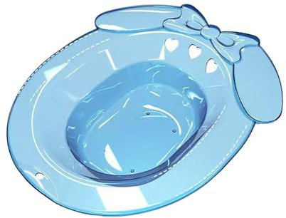 MagiDeal Sitz – baignoire pour siège de toilette, lavabo robuste pour femmes, cuvette de bain polyvalente, poêle de trempage pour toilettes, salle de douche, bleu