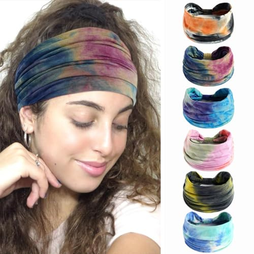 Mode pannband för kvinnor hår huvud halsdukar hårband turban blomma bomull pannband brett yoga sport pannband huvudband (P6Ranse)