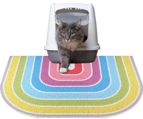 Lurowo Katzenklo Matte, 60 x 90 cm Katzenstreu Matte, PVC-Material Matte für Katzenklo, Wasserdicht Katzenteppich, Einfach Reinigung Katzenklomatte, rutschfest Katzenklo Vorleger (B, 60 x 90 cm)