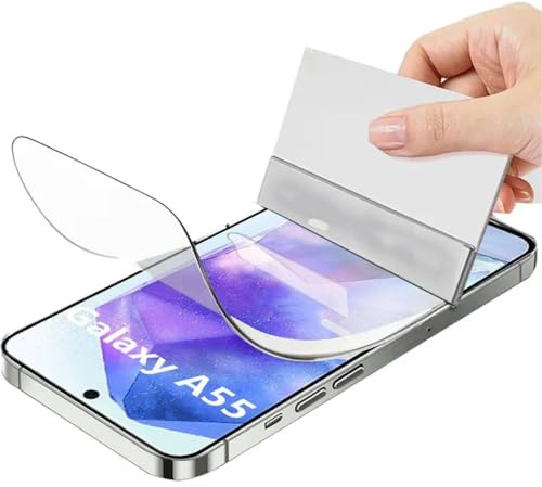 2 Stück Hydrogel Displayschutzfolie für Samsung Galaxy A55 5G (6.6 Zoll) | Selbstheilende TPU-Folie, Anti-Kratzer, keine Blasen, Berührungsempfindlich, Fingerabdruck Entsperrbar, HD Klar
