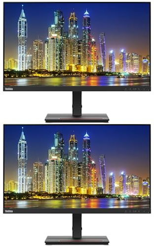 Lenovo ThinkVision S24e-20 23.8 Full HD WLED LCD Monitor, 2-Pack with 250-nit Brightness, FreeSync, 1920x1080, Vertical Alignment, HDMI-VGA, Raven Black