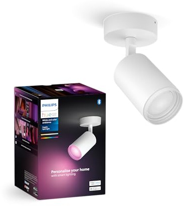 Philips Hue White & Color Ambiance Fugato 1er Spot, weiß 1x350lm, dimmbar, 16 Mio. Farben, steuerbar via App, kompatibel mit Amazon Alexa (Echo, Echo Dot), neue Generation