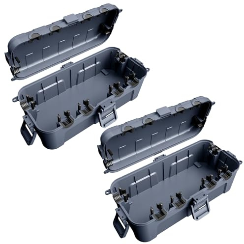 [2 PACK] RESTMO Outdoor Waterproof Box (29 × 13.2 × 10cm), IP54 Weatherproof Electrical Box for Multi Plug Extension Lead, Protect Outlet, Plug, Christmas String Lights from Water, Snow, Dust, Gray | 29 × 13.2 × 10cm, 2-Pack Outdoor Electrical Boxes for Multi Plug Extension Lead, Protect Outlet, Christmas String Lights