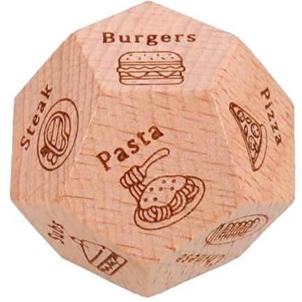 Dadi Per Appuntamenti Notturni Per Coppie - Gioco Di Dadi Cibo Romantico Per Adulti, Idee Per Appuntamenti Divertenti | Regalo Di Anniversario In Legno Per Coppie, Giochi Di Cibo Creativo, Notti Roman