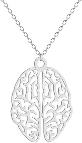 IOETSEUT Kette Halskette Männer Hundemarke Halskette Neurologie Gehirn Anhänger Halskette Für Frauen Männer Psychologie Wissenschaft Biologie Schmuck Paar Geschenke
