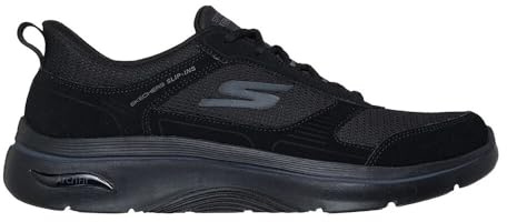 Skechers herr Go Walk Arch Fit 2.0 sökte sneaker, Svart lädertextil, 41 EU