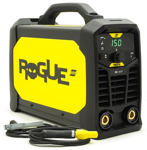 ESAB Rogue ES 151iP WIG SCHWEISSGERÄT fähig - 150A INVERTER SCHWEISSGERÄT mit Puls - Tragbares Profi ELEKTRODEN SCHWEISSGERÄT 230V - Digitaler Mikroprozessor & Live TIG - Bestschweissen.de