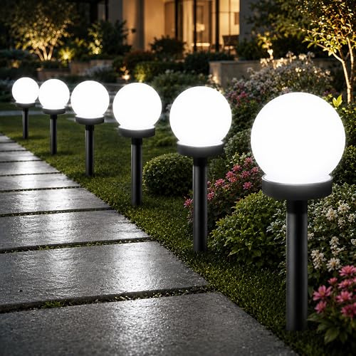 Shengruili 3 Stück Solarlampen für Außen Kugel,Solar Gartenleuchte,Wasserdichte Solarlampen für Garten,Solar Gartenleuchte Wasserdicht Solarlampe,Solarleuchten Garten Deko Terassendeko