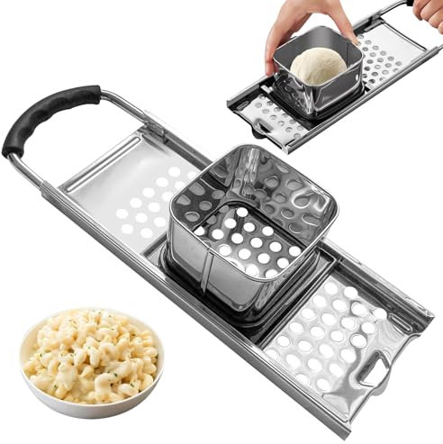 Utensilio para Pasta Alemana,Spätzle Rallador de Acero Inoxidable Ideal,Rallador de acero inoxidable para preparar Spätzle，Spätzle Rallador de Acero Inoxidable con Asa