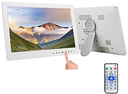 Cadre numérique Cadre Photo numérique 17 Pouces Cadre Photo numérique Mural avec télécommande Noir/Blanc, Musique de Soutien, vidéo, Lecture d'image, 420 Fois; Cadeau de 264,5 mm