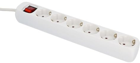 UNITEC Tischsteckdose 6-Fach mit Schalter, Steckdosenleiste, 1,4 m Zuleitung, weiß