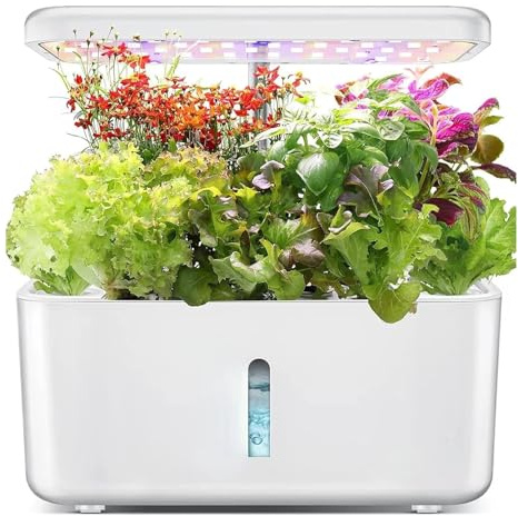Syfunlv Potager Interieur Hydroponique,Système de Culture Hydroponique,Station de Culture des Plantes avec LED Grow,Réservoir d'eau de 1,35 L,3 Modes de Croissance Intelligents (Style 1)