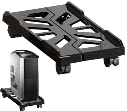 Soporte de Torre de CPU Enrollable: Soporte de Base de computadora móvil Ajustable, Carrito de PC con Ruedas | Elevador de Escritorio de Servicio Pesado para la configuración de Juegos, de cha