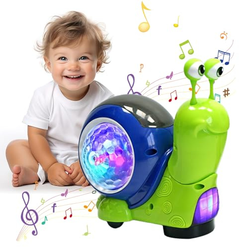 Snail Baby Toys, 2026 New Baby Toys Crawling Walking Snail Toys, Educational Learning Toy Crawling Toy for 1 2 3 Year Old Boys Girls Music Light Educational Snail Toy for 6-18 Months (Green)