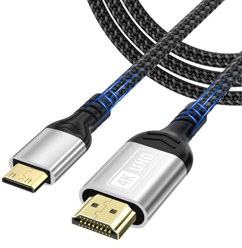 Mini HDMI auf HDMI Kabel,3M 4K@60Hz mini hdm i kabel, HDMI auf minI HdMi Kabel 2.0 18Gbps mit HDR UHD ARC HDCP Kompatibel mit DSLR Raspberry Pi Zero Grafikkarte Tablet Projektor Laptop Nikon Kamera