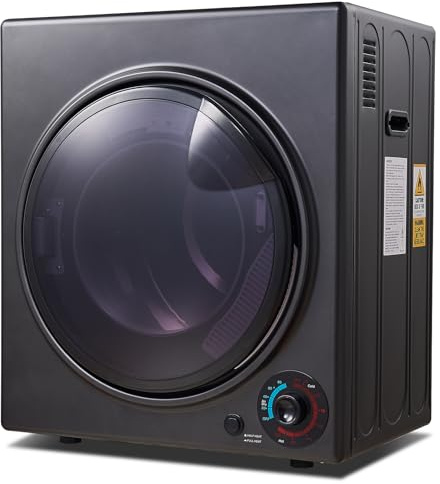 CTT Portable Dryer for Apartments 3.5 cu.ft,1500W Compact Dryer with 4 Drying Modes,110V Electric Dryers for Laundry, Apartments, RVs, Dorms, Black